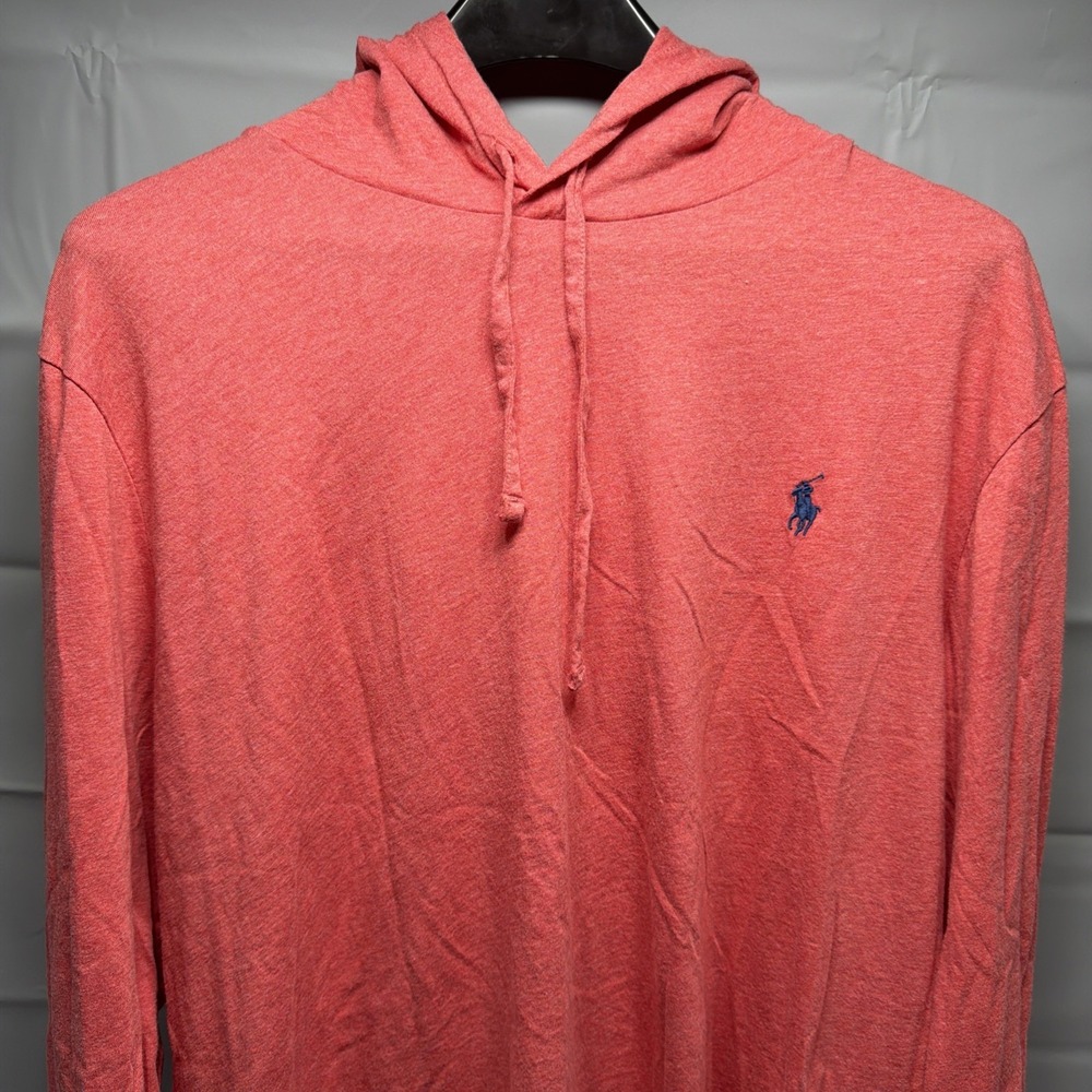 Polo Ralph Lauren Hooded T-Shirt Men's XL Red Heather Cotton Jersey Hoodie Tee